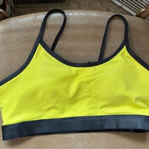 Active USA Yellow and Black Sports Bra